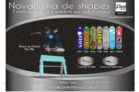 ZION skateboard apresenta a sua mais nova linha de shapes!!